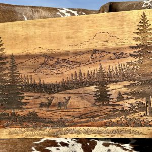 Deer scene cutting board - large